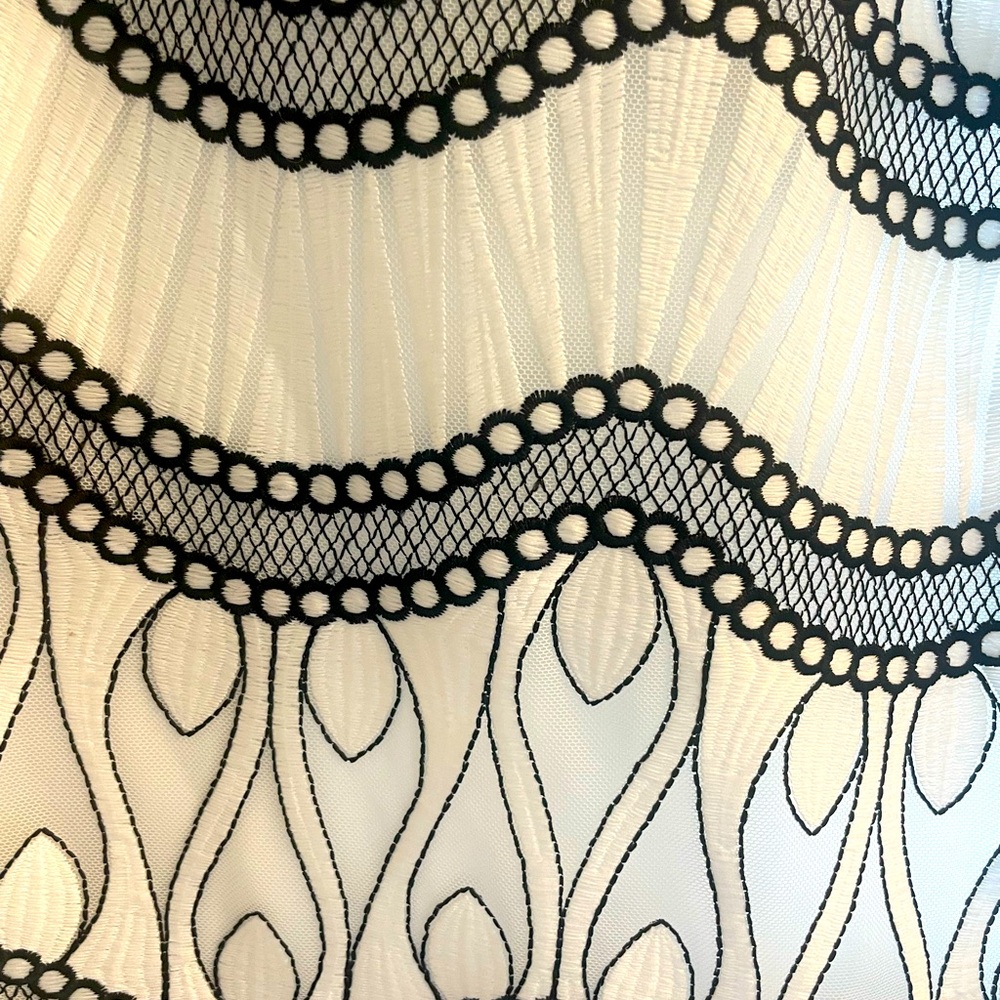 Nicole Miller evening or daytime dress, black and white, excellent quality